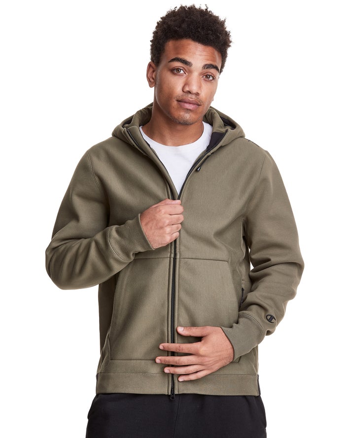 Champion Herre Hættetrøje Olivengrøn - Defender Series Reverse Weave® Stormshell Full Zip - Danmark